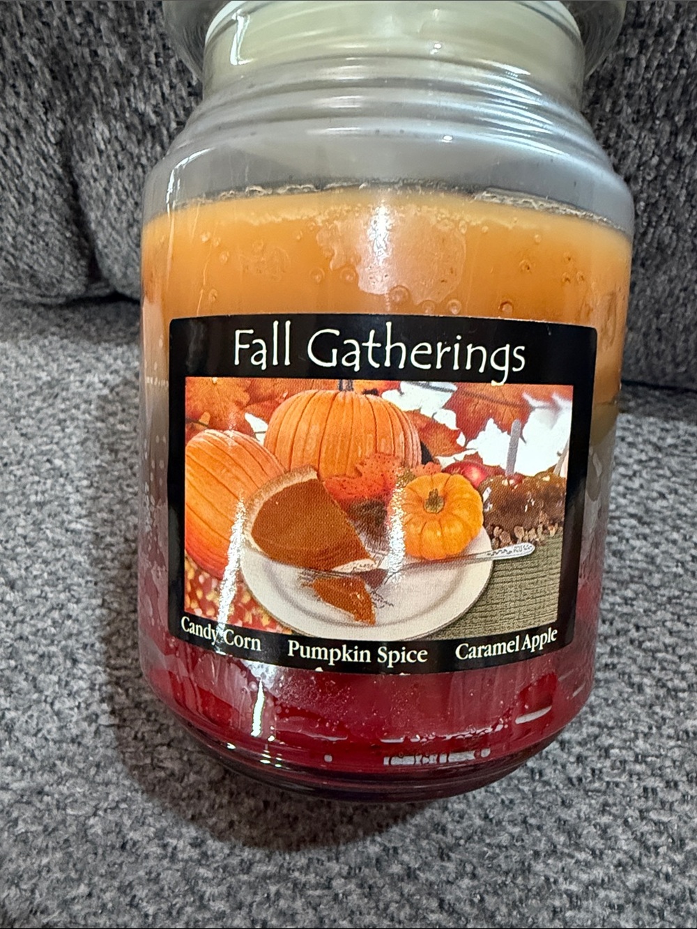 Fall Gatherings Scented Jar Candle - Orange and Red